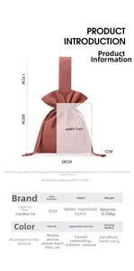 Size guide for nylon bucket bag showing dimensions 28x35cm and iPad comparison