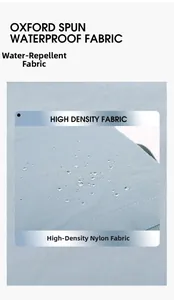 Detail of waterproof high-density nylon and Oxford spun fabric for travel backpack