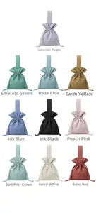 Collection of nylon drawstring handbags in ten various vibrant and pastel colors