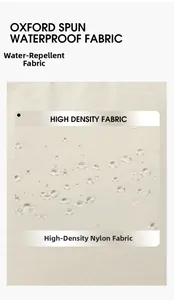 Macro detail of high density waterproof nylon fabric for the beige tote shoulder bag