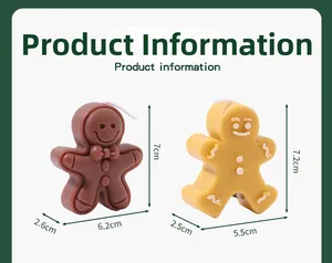 Gingerbread man scented candles dimensions showing 7cm height for holiday home decor