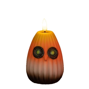 Bougie LED chouette amusante avec dégradé orange pour décoration d'Halloween