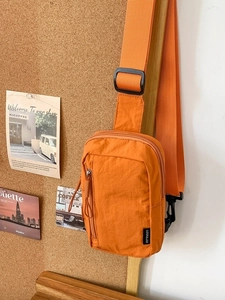 Unisex Nylon Chest Bag Sporty Crossbody Bag Korean Style Multi Pocket Adjustable Strap Shoulder Bag For Daily Travel Outdoor