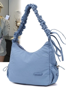 Bolso Bandolera de Nailon para Mujer Moda con Correa Plisada Resistente al Agua Bolso Hobo Casual para Viaje