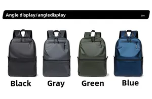 Business laptop backpacks in black, grey, green, and blue colors for daily commuting
