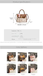 Specifiche delle dimensioni e varianti di colore per la mini borsa a tracolla vintage