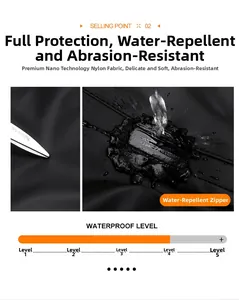 Waterproof nano nylon backpack fabric detail with scratch resistance and 4-level water repellency