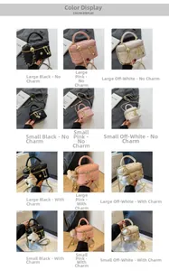 Quilted mini crossbody bags in various sizes and colors with elegant chain straps