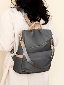 Women Fashion Nylon Backpack Anti-Theft Waterproof Travel Bag With Tassel Decoration Multi-Functional Shoulder Bag For Ladies Daily Casual Use