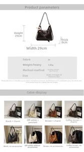 Detailed technical diagram showing 29cm size and multi-way carrying modes for the tote bag