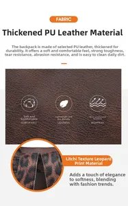 Close-up of durable leopard print PU leather with scratch-resistant lychee texture