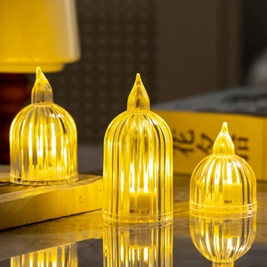 Three birdcage-style LED electronic candle lights with warm amber glow for cozy decor