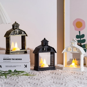 Creative LED House Shape Night Light Simulation Candle Electronic Atmosphere Lamp Nordic Desktop Decoration Bedside Gift