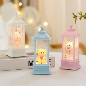 Creative LED Water Injection Snow Globe Night Light Cartoon Animal Glitter Lantern For Valentine Birthday Home Desktop Decor