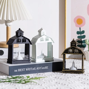 Nordic house LED lanterns in black, white, and gold finishes for home tabletop decoration