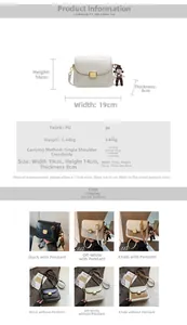 Detailed size specifications of minimalist PU leather crossbody bag with dimensions