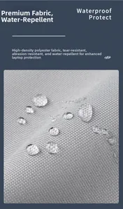 Texture détaillée du tissu polyester haute densité résistant à l'eau avec gouttelettes