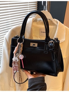 Sac à Main Femme en Cuir PU Sac Cabas Sac à Bandoulière Avec Serrure Métallique Bandoulière Amovible Décontracté Printemps Été