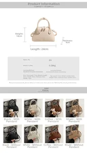 Detailed size specifications and color options for the vintage PU leather handbag