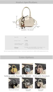 Detailed view of colorful PU leather bowling bags with pearl charms and size specifications