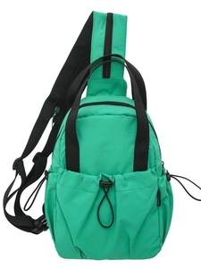Vibrant green nylon lightweight backpack for outdoor travel with waterproof design