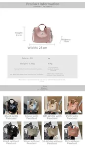 Guide des tailles pour sac à main en cuir PU matelassé avec dimensions et options de couleurs