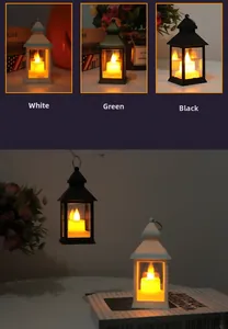 Τρία φαναράκια LED σε λευκό, πράσινο και μαύρο με ρεαλιστικό εφέ τρεμοπαίγματος