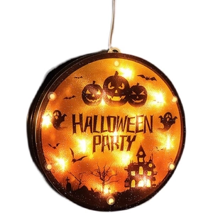 Luminous Halloween pumpkin party lamp with LED backlight and festive silhouette patterns