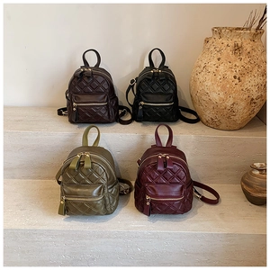 Detaillierter Vergleich von Mini-Stepprucksäcken in Dunkelbraun, Schwarz, Grün und Weinrot
