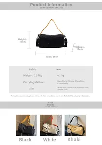 Spécifications de taille pour sac Boston en toile: dimensions 36x19x16cm et poids léger de 0,37kg