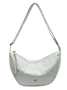 Sac à bandoulière demi-lune minimaliste en cuir PU vert menthe avec fermeture et logo métal