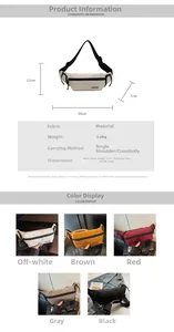 Tableau des tailles et options de couleurs pour sac banane de sport en nylon chic