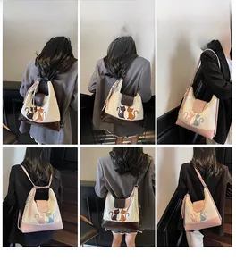 Multi-way large backpack shown in diverse carrying styles like shoulder and hand carry