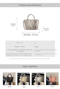 Tableau des tailles et spécifications détaillées pour le sac cabas polyvalent en cuir