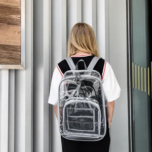 Large Capacity Clear PVC Backpack For Women Men Waterproof Minimalist Student School Bag Transparent Travel Storage Backpack