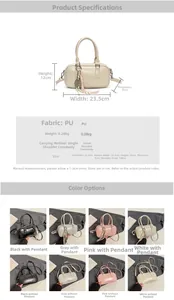 Spécifications de taille et options de couleur pour le sac polochon vintage en PU