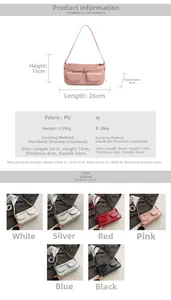 Spécifications de taille et sélection de couleurs pour le sac baguette en similicuir