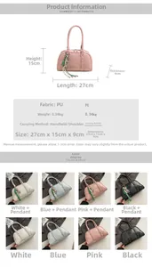 Guide des tailles indiquant 27x15x9cm pour ce sac Boston élégant en cuir PU souple