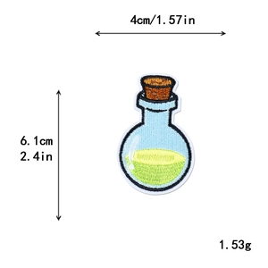 Kreatives Halloween Stick-Patch Zaubertrank-Flasche mit Maßen 4cm x 6,1cm für DIY