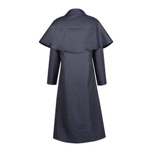 Manteau à rayures sombres Wednesday Adams avec capelet pour déguisement de cosplay