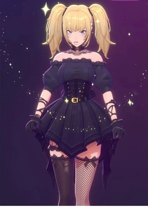 Detail van Gothic Lolita cosplay kostuum met kant choker en een korsetriem