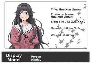 Detailed size chart and material specifications for the Hanakaoru Rinne cosplay uniform