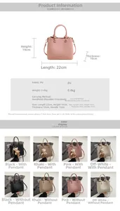 Detailed sizing guide for the lychee pattern faux leather bucket bag with dimensions info