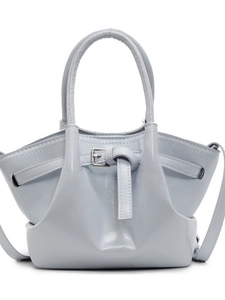 Sac seau bleu clair grande capacité avec boucle décorative et poignée pour femme