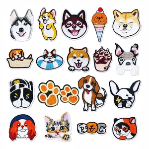 Cartoon Dog Animal Embroidered Patches Set For DIY Clothing Jackets Bags Cute Corgi Husky Shiba Inu Embroidery Applique Badges