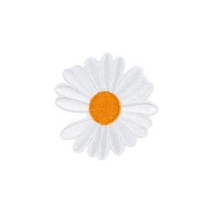 Selbstklebender Gänseblümchen Stickerei Aufnäher mit fehlendem Blütenblatt für DIY Kleidung