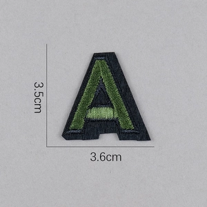 Écusson brodé lettre A vert olive, badge décoratif DIY de 3,5 cm pour vêtements