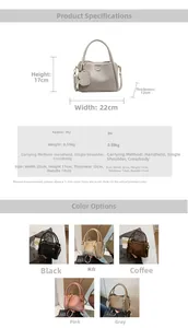Detailed size specifications for small PU leather bucket bag with top handle and charms