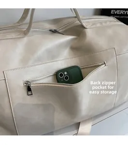 Tasca posteriore con cerniera della borsa tote crema per un'organizzazione pratica e veloce