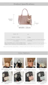 Detailed size chart for stylish PU bucket bag with height 15cm and width 22cm parameters